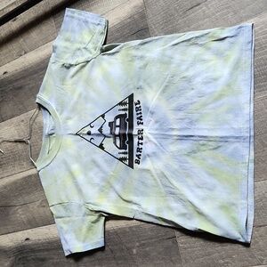 Tyedye shirt with barter Faire on the front